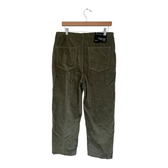 NWT Veronica Beard | Crosbie Crop Green Clover Corduroy Wide Crop Leg Pant 31/12 - Picture 7 of 11